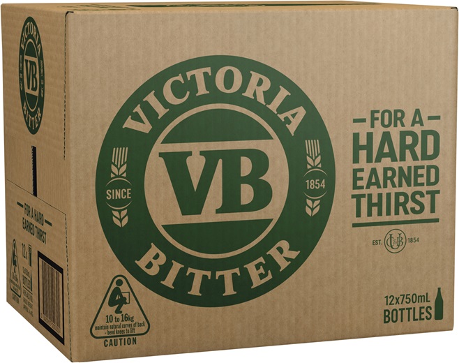 Victoria Bitter Bottle 12 Pack 750ml